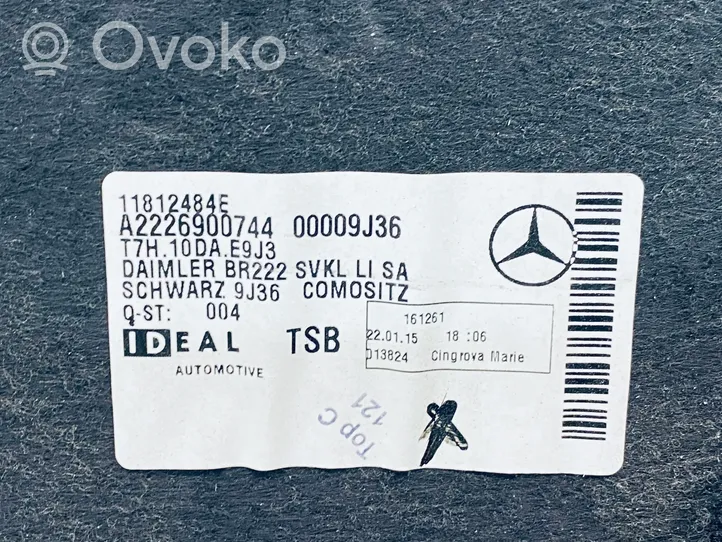 Mercedes-Benz S W222 Boczek / Tapicerka / bagażnika A2226900744