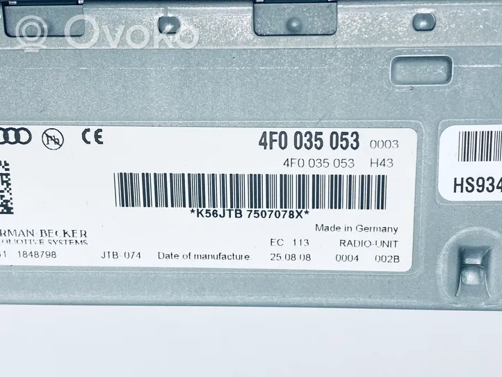 Audi A6 S6 C6 4F Moduł / Sterownik GPS 4F0035053B