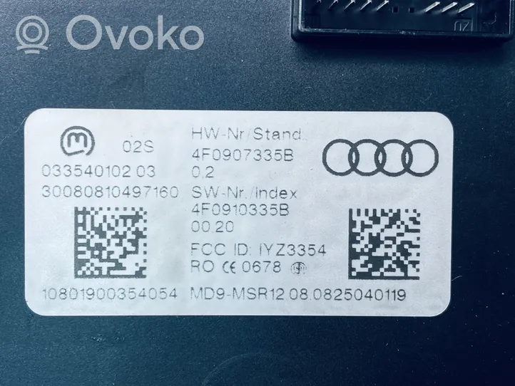 Audi A6 S6 C6 4F Moduł / Sterownik systemu uruchamiania bezkluczykowego 4F0907335BX