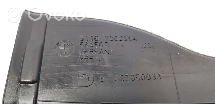 BMW 7 E65 E66 Ohjaamon sisäilman ilmakanava 51167002394