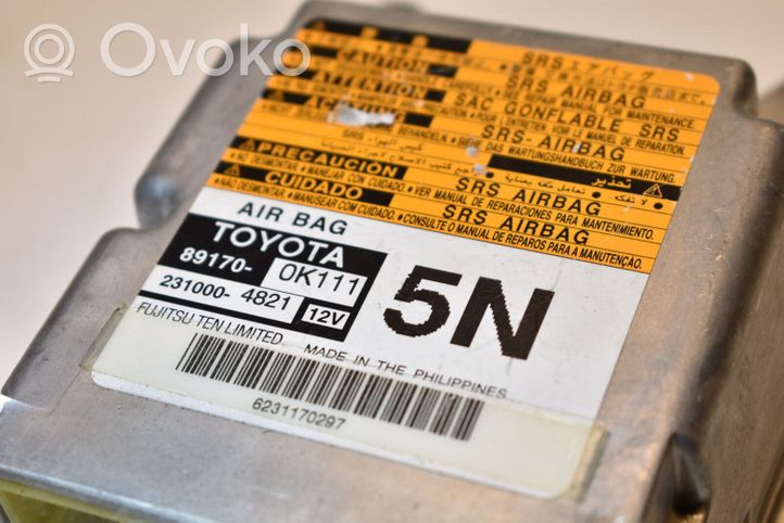 Toyota Hilux (AN10, AN20, AN30) Sterownik / Moduł Airbag 891700K111