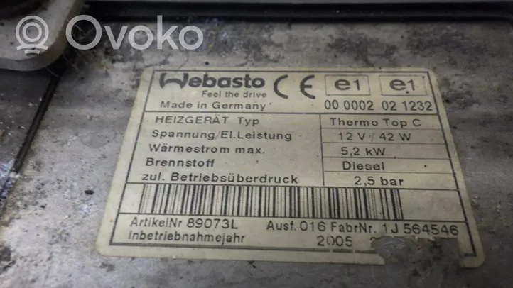 Skoda Octavia Mk2 (1Z) Pre riscaldatore ausiliario (Webasto) 000002021232