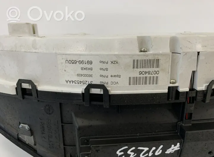 Volvo V70 Tachimetro (quadro strumenti) 31254534AA