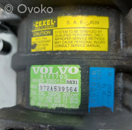 Volvo XC70 Compresseur de climatisation 9171703