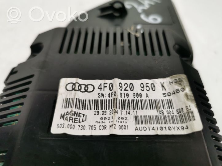 Audi A6 S6 C6 4F Spidometras (prietaisų skydelis) 4F0920950K