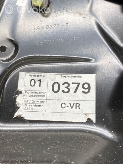 Volkswagen PASSAT B7 Mechanizm podnoszenia szyby przedniej bez silnika 988705308