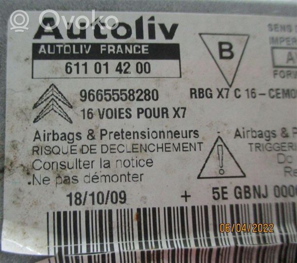 Citroen C3 Centralina/modulo airbag 9665558280