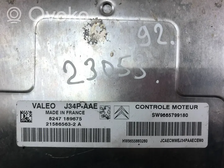 Citroen Berlingo Unité de commande, module ECU de moteur 9655883280