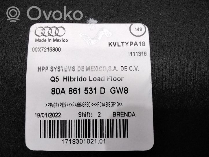 Audi Q5 SQ5 Tavaratilan kaukalon tekstiilikansi 80A861531D