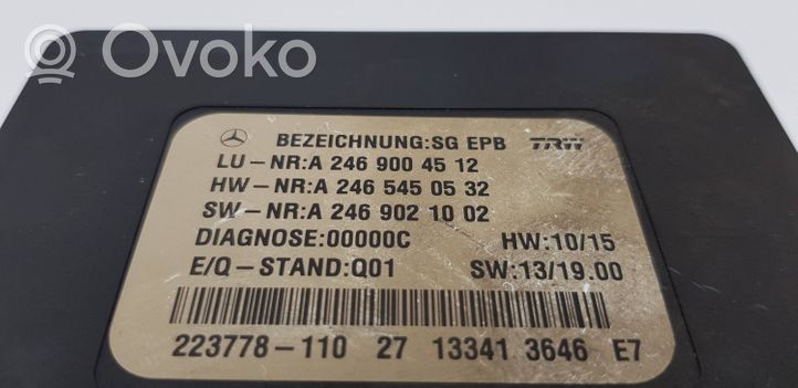 Mercedes-Benz A W176 Rankinio stabdžio valdymo blokas A2465450532