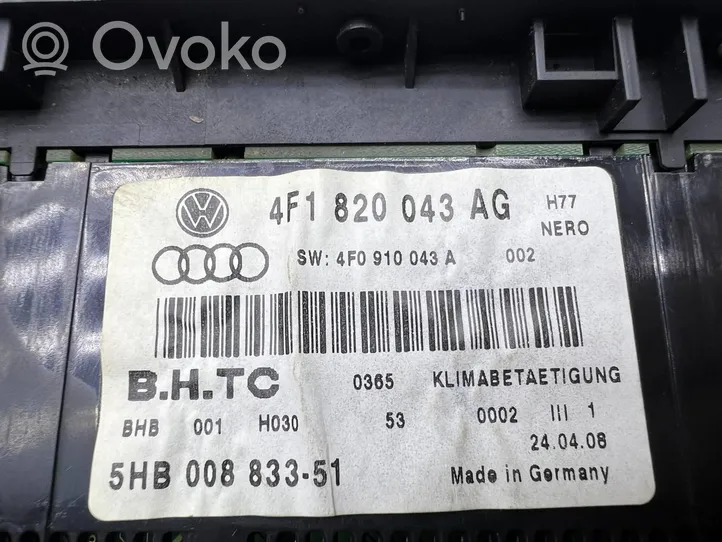 Audi A6 S6 C6 4F Unité de contrôle climatique 4F1820043AG