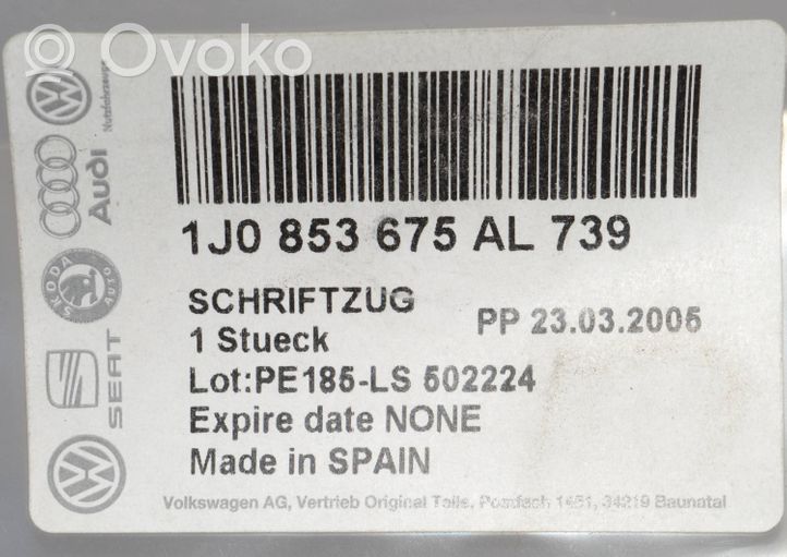 Volkswagen Golf V Insignia/letras de modelo de fabricante 1J0853675AL