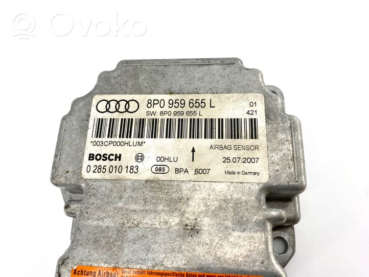 Audi A3 S3 A3 Sportback 8P Turvatyynyn ohjainlaite/moduuli 8P0959655L