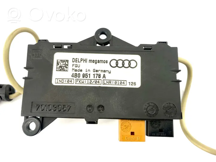 Audi A6 S6 C5 4B Capteur de détection de mouvement, système d'alarme 4B0951178A