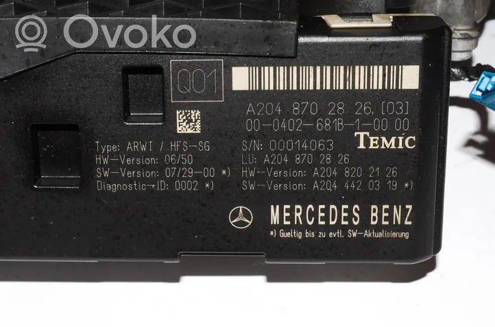 Mercedes-Benz C W204 Pritraukėjas galinio dangčio a2048202242