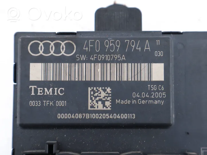 Audi A6 S6 C6 4F Durų elektronikos valdymo blokas 4F0959794A