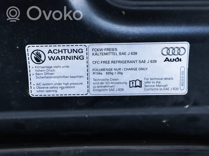 Audi A8 S8 D3 4E Couvercle, capot moteur 4E0829029P