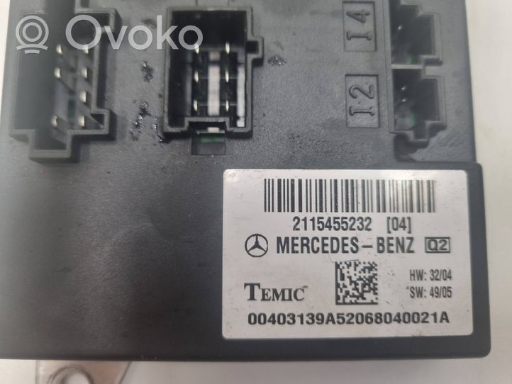 Mercedes-Benz E W211 Moduł / Sterownik komfortu 2115455232