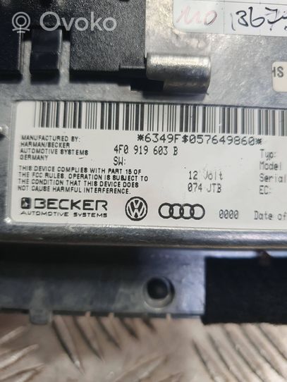 Audi A6 S6 C6 4F Radio/CD/DVD/GPS-pääyksikkö 4F0919603B