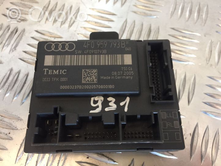 Audi A6 S6 C6 4F Durų elektronikos valdymo blokas 4F0959793B