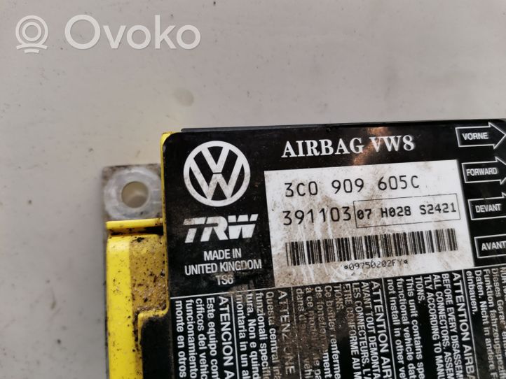 Volkswagen PASSAT B6 Turvatyynyn ohjainlaite/moduuli 3C0909605C