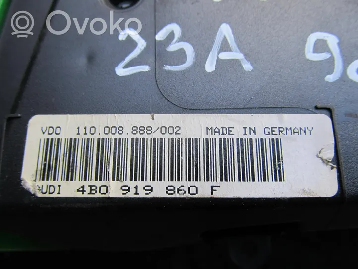 Audi A6 S6 C5 4B Tachimetro (quadro strumenti) 4B0919860F