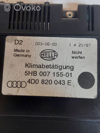 Audi A4 S4 B5 8D Centralina del climatizzatore 4D0820043E