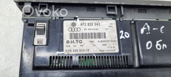 Audi A6 S6 C6 4F Oro kondicionieriaus/ klimato/ pečiuko valdymo blokas (salone) 4F2820043