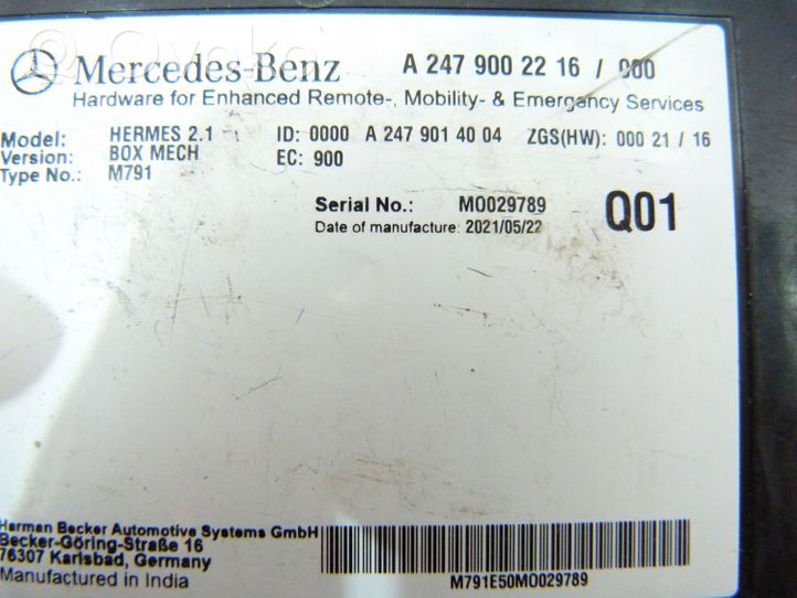 Mercedes-Benz GLB x247 Altre centraline/moduli A2479002216