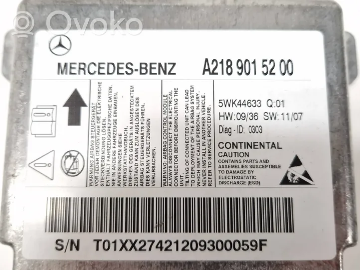 Mercedes-Benz CLS C218 X218 Sterownik / Moduł Airbag A2189015200