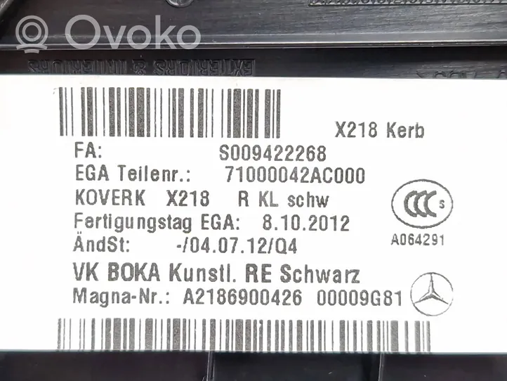 Mercedes-Benz CLS C218 X218 Podpora mocowania półki bagażnika A2186900426