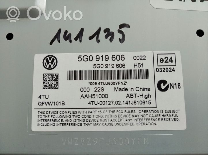 Volkswagen e-Golf Radio/CD/DVD/GPS-pääyksikkö 5G0035050A