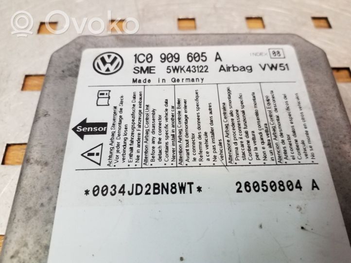 Volkswagen New Beetle Airbag control unit/module 1C0909605A
