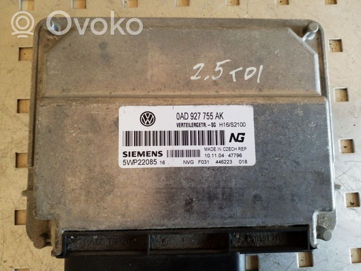 Volkswagen Touareg I Module de contrôle de boîte de vitesses ECU 0AD927755AK