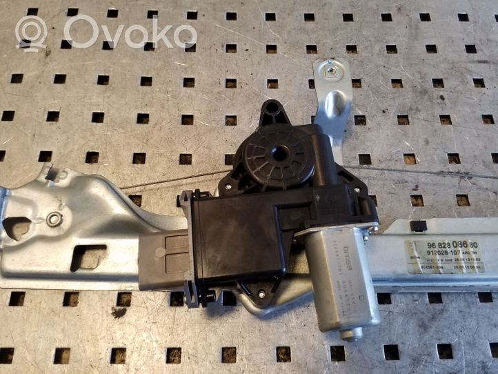 Peugeot 3008 I Rear door window regulator with motor 9682808680