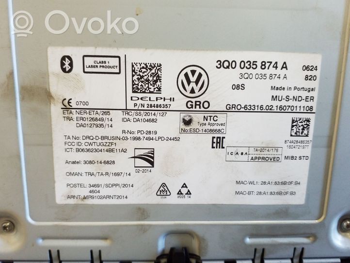 Volkswagen PASSAT B8 CD / DVD Laufwerk Navigationseinheit 3Q0035874A