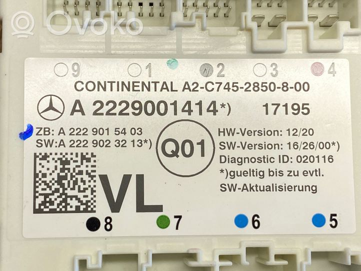 Mercedes-Benz C W205 Durų elektronikos valdymo blokas A2229001414