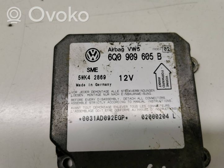Volkswagen PASSAT B5 Turvatyynyn ohjainlaite/moduuli 6Q0909605B