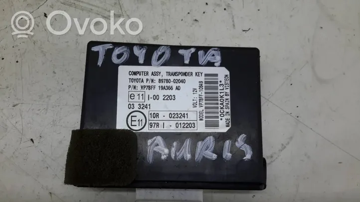 Toyota Auris 150 Muut ohjainlaitteet/moduulit 8978002040