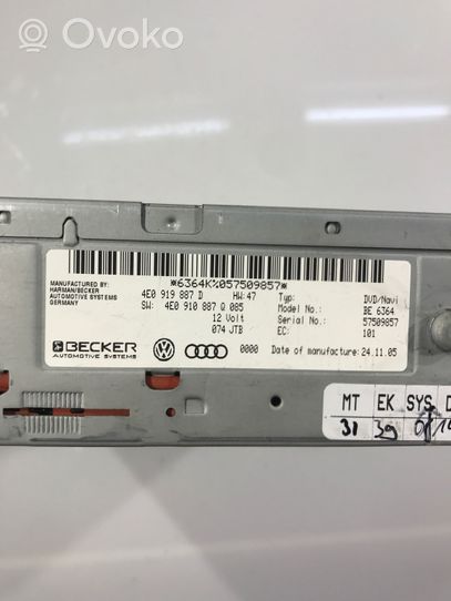 Audi A6 S6 C6 4F Unité de navigation Lecteur CD / DVD 4E0919887D
