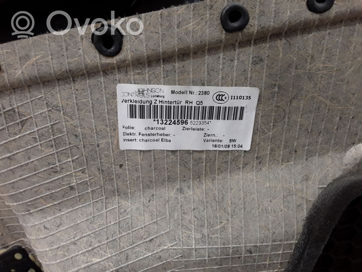 Opel Astra H Boczki / Poszycie drzwi tylnych 13224596