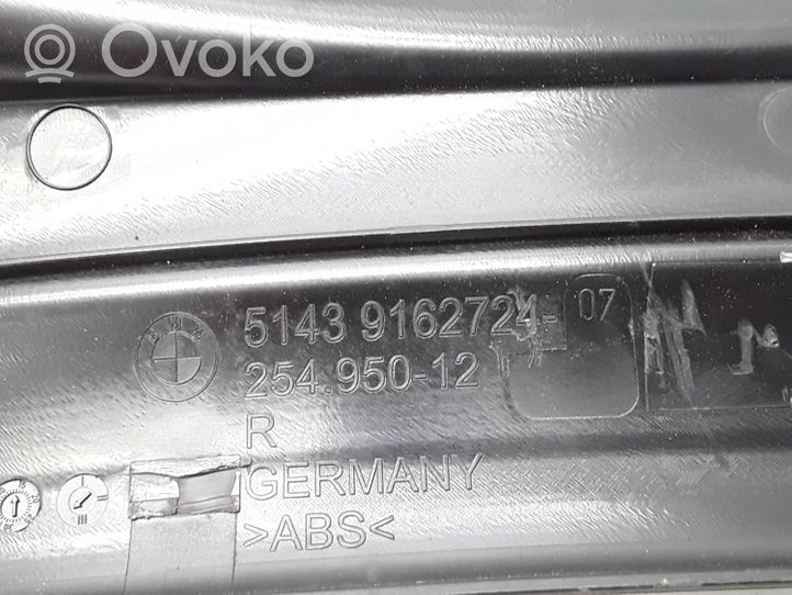 BMW 5 F10 F11 Aizmugurējā sliekšņa dekoratīvā apdare (iekšējā) 51439162724