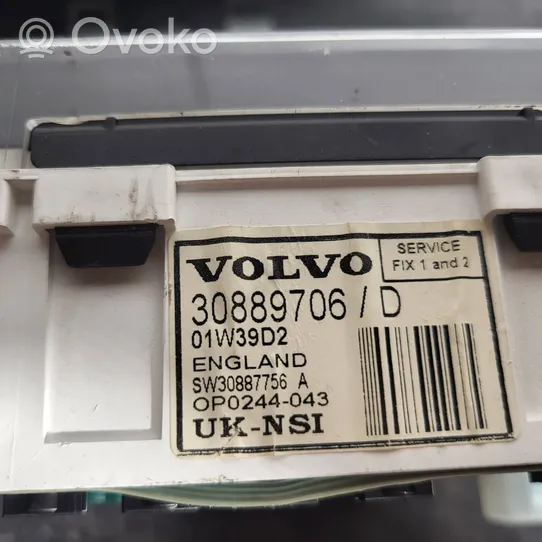 Volvo S40, V40 Compteur de vitesse tableau de bord 30889706