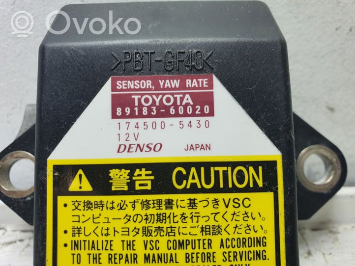 Toyota Land Cruiser (J120) Capteur de vitesse de lacet d'accélération ESP 8918360020