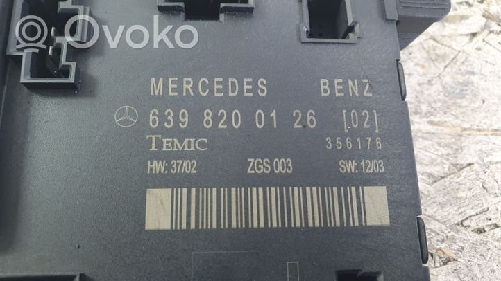 Mercedes-Benz Vito Viano W639 Centralina/modulo portiere 6398200126