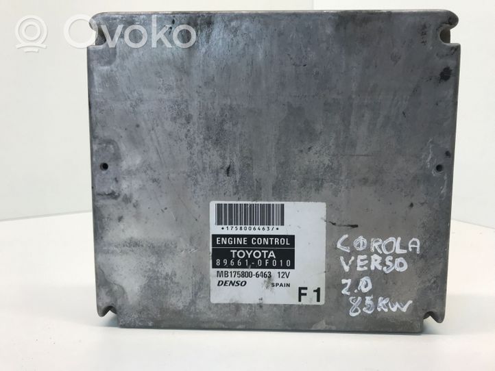 Toyota Corolla Verso E121 Sterownik / Moduł ECU 896610F010