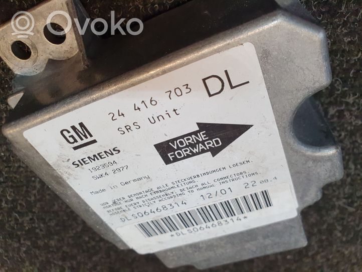 Opel Astra G Module de contrôle airbag 24416703DL