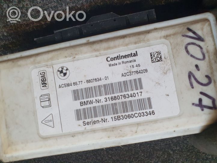 BMW 5 F10 F11 Sterownik / Moduł Airbag 316807634017