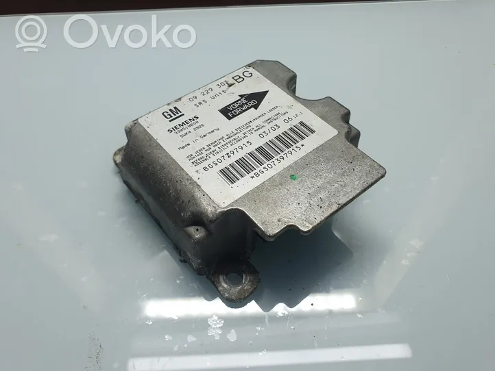 Opel Zafira A Airbag control unit/module 09229303BG