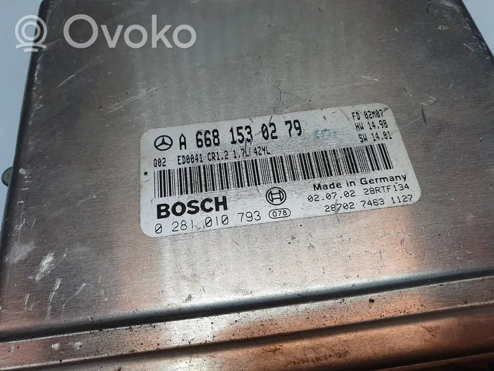 Mercedes-Benz A W168 Calculateur moteur ECU A6681530279